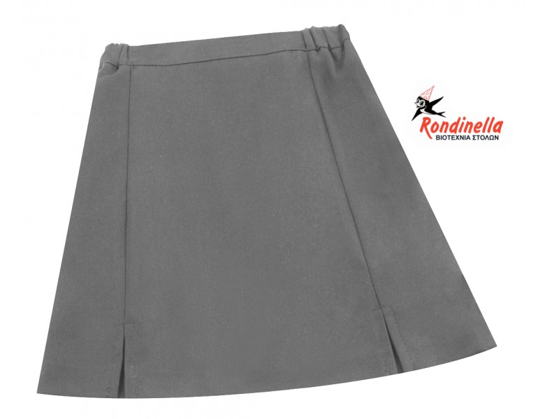 Φούστα παρέλασης με δύο ανοίγματα εμπρός γκρι παιδική βισκόζη