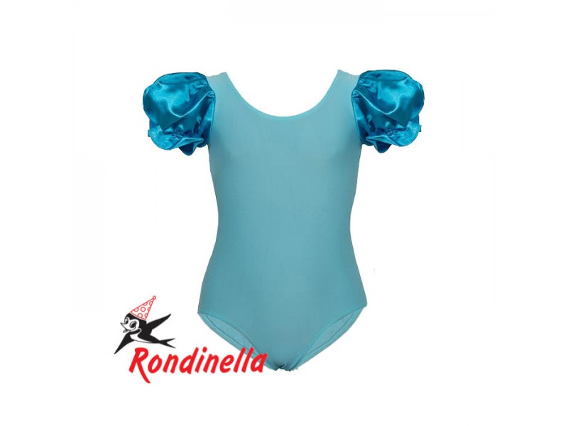 Παιδικό κορμάκι λύκρα τιρκουάζ με μπλε φουφούλα