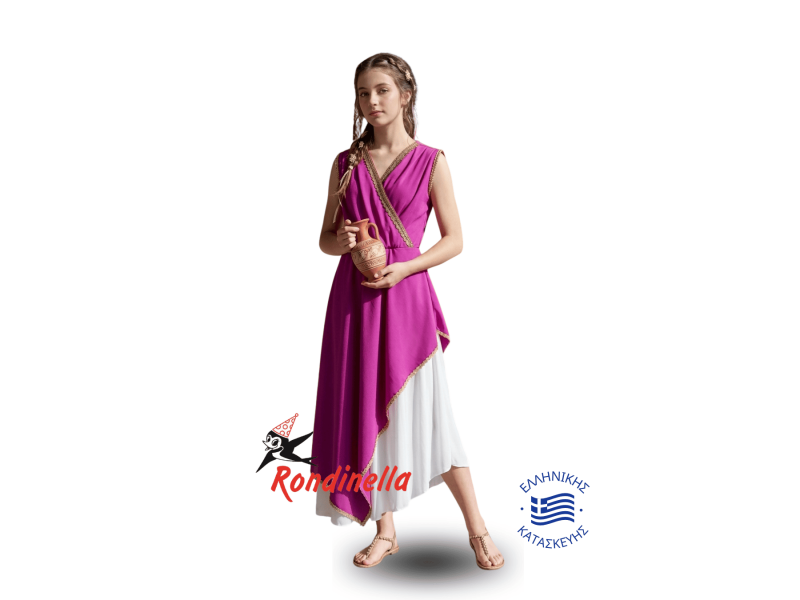 Παιδική Στολή Αρχαία Ελληνίδα (Φούξια - Λευκό)