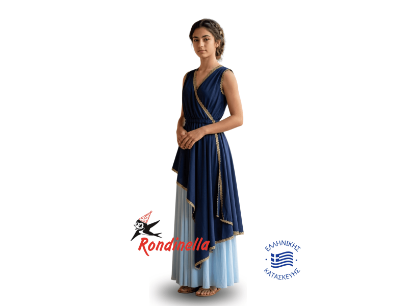 Παιδική Στολή Αρχαία Ελληνίδα (Μπλε - Σιέλ)