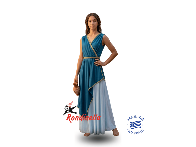 Παιδική Στολή Αρχαία Ελληνίδα (Πετρόλ - Σιέλ)