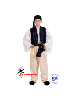 Παραδοσιακή στολή Ηπειρώτης με μαύρο γιλέκο