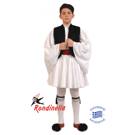 Παραδοσιακή Φορεσιά Τσολιάς με μαύρο γιλέκο