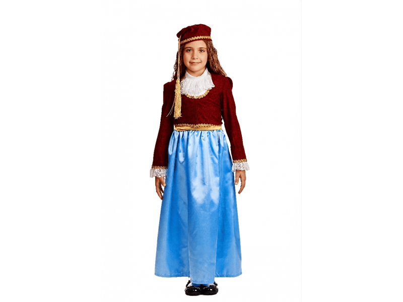 Παραδοσιακή στολή Βασίλισσα Αμαλία (σιέλ) Νο2-Νο14