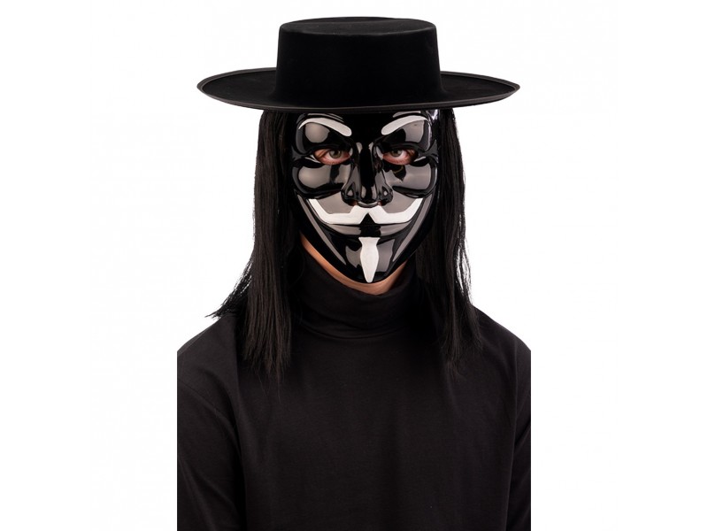 Μάσκα Anonymous Μαύρη Πλαστική
