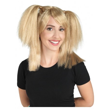 Ξανθιά Περούκα Με Κοτσίδες