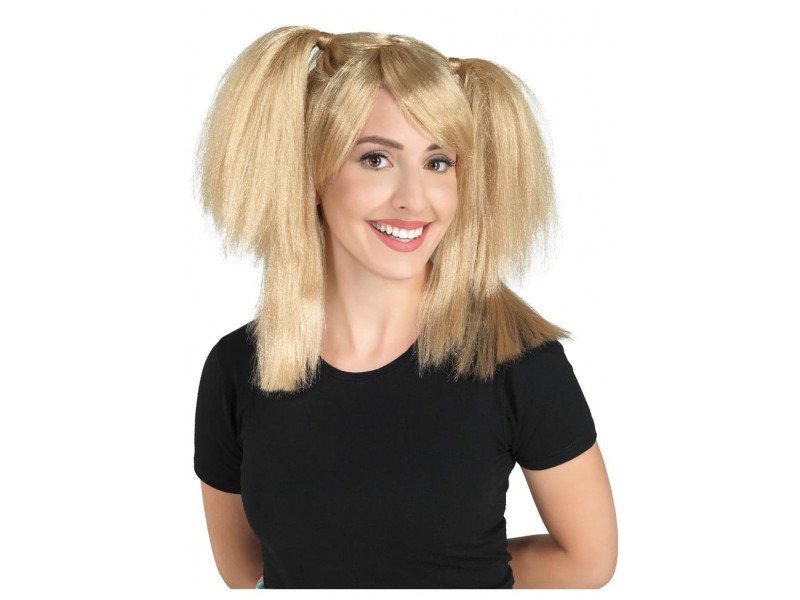 Ξανθιά Περούκα Με Κοτσίδες