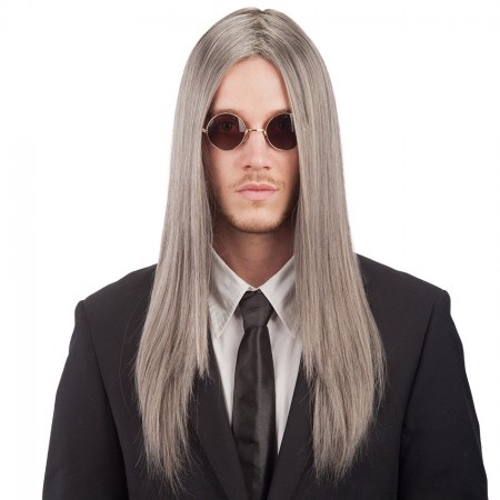 Περούκα Ισια Γκρι με Χωρίστρα