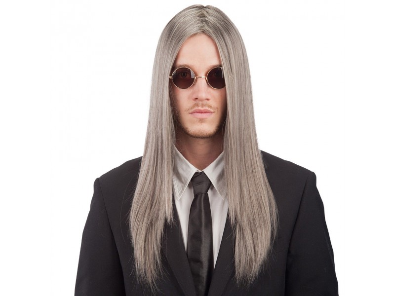 Περούκα Ισια Γκρι με Χωρίστρα