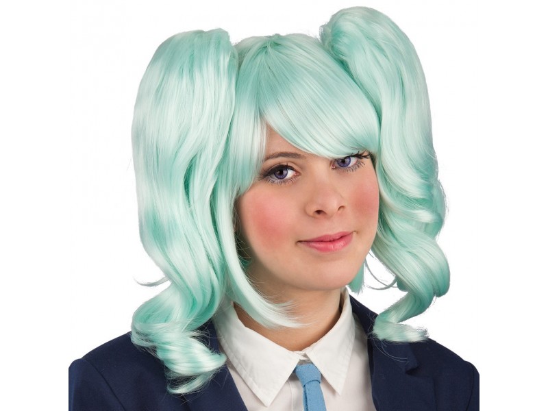 Περούκα με Κοτσίδες Πράσινη