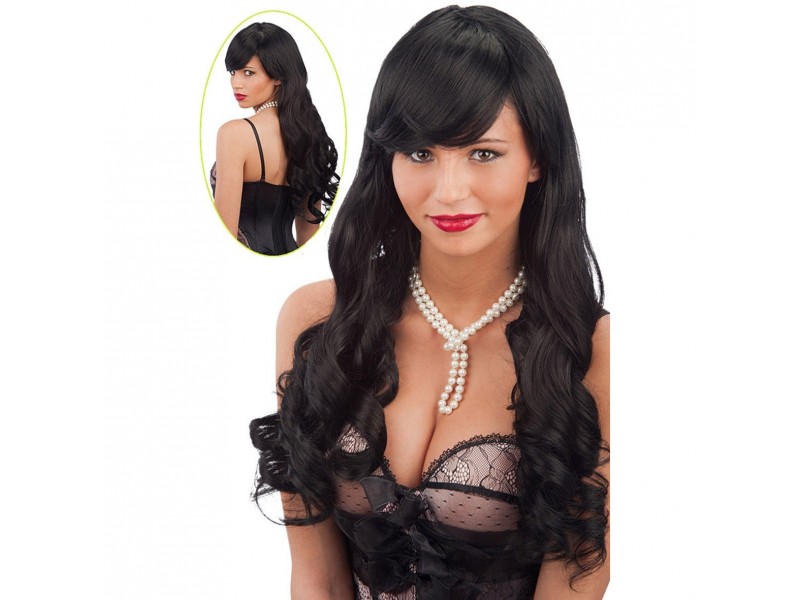 Περούκα Μαύρη Μακριά Deluxe
