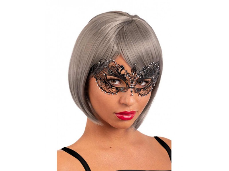 Μαύρη Μεταλλική Μάσκα Με Στρας