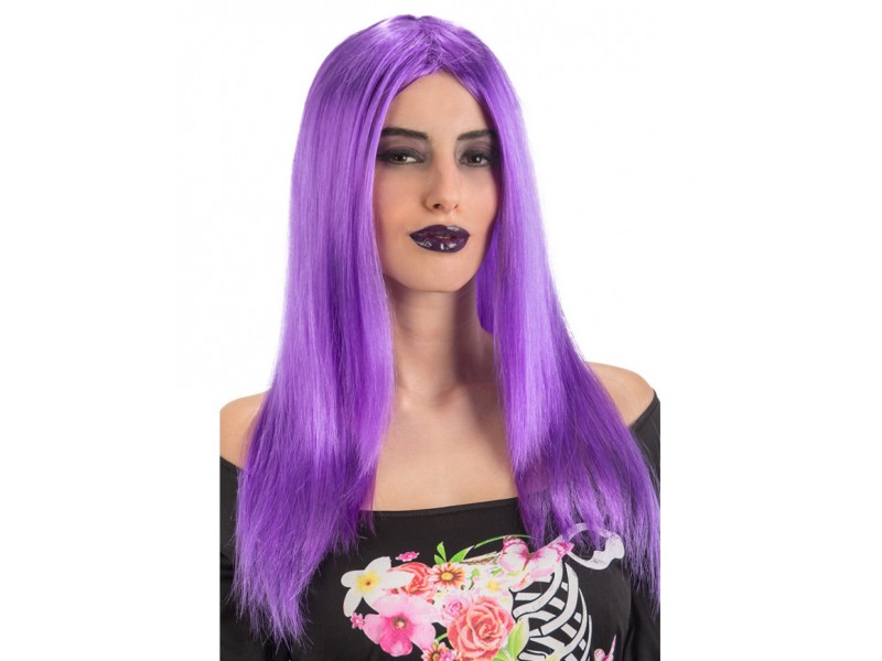 Περούκα Μακριά Μωβ Με Χωρίστρα