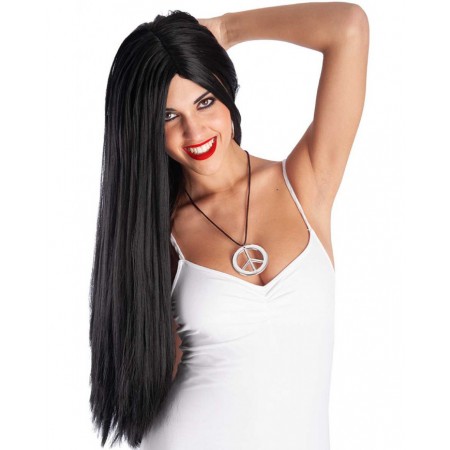 Περούκα Μάυρη Με Χωρίστρα 70cm