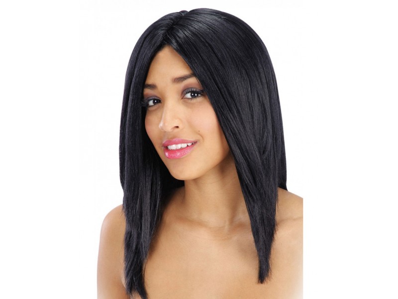 Μαύρη Περούκα Liscia Με Χωρίστρα