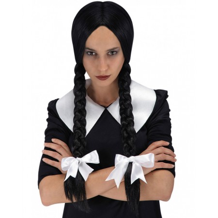 Περούκα Κορίτσι Του Τρόμου Μαύρη Με Κοτσίδες