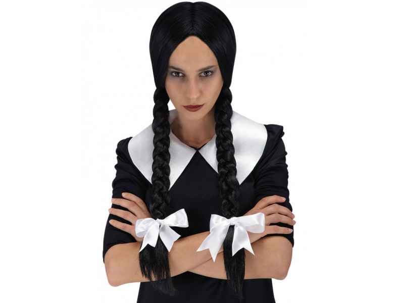 Περούκα Κορίτσι Του Τρόμου Μαύρη Με Κοτσίδες