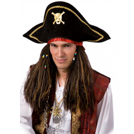 Περούκα Πειρατή Με Μπαντάνα Και Καπέλο