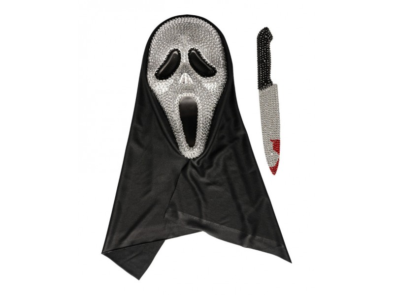 Σετ Μάσκα Scream & Μαχαίρι Με Στρασάκια