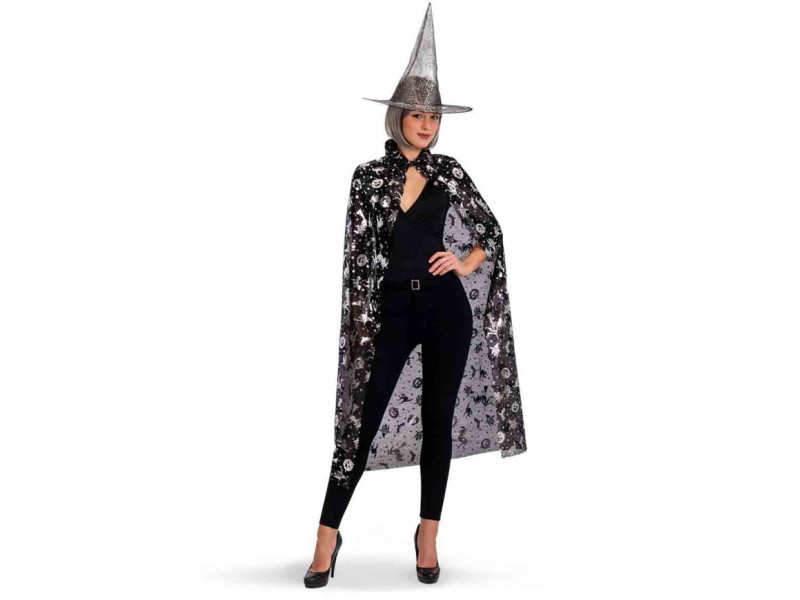Σετ Μεταμφίεσης Μάγισσας Με Κάπα 120 Εκ. Και Καπέλο
