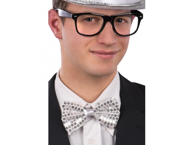 Παπιγιόν Ασημί Με Πούλιες 12cm