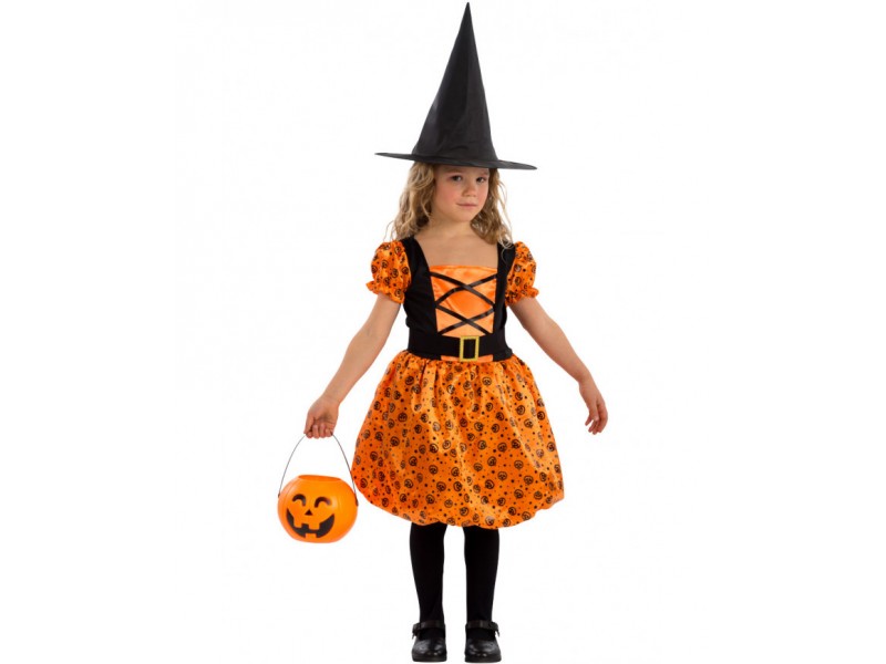 Παιδική Στολή Μάγισσα Πορτοκαλί 4 - 5 Ετών