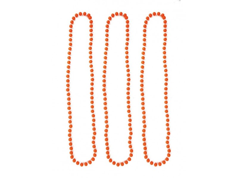 Κολιέ Fluo Πορτοκαλί 40cm Σετ 3 Τεμάχια