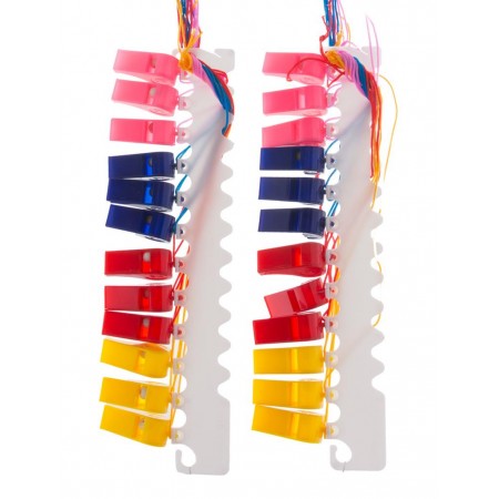 Σφυρίχτρες Πλαστικές Διάφορα Χρώματα Σετ 24τμχ