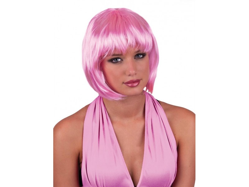 Περούκα Ροζ Κοντή με Αφέλειες