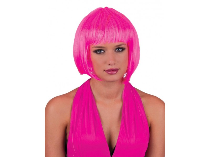 Περούκα Κοντή Καρέ Με Αφέλειες Φούξια