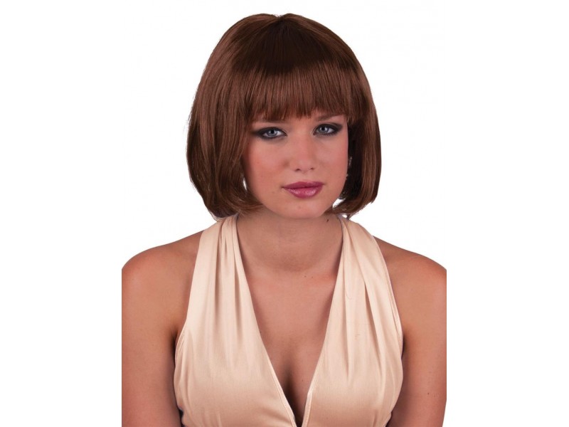 Περούκα Γυναικεία Καφέ Καρέ Με Αφέλειες