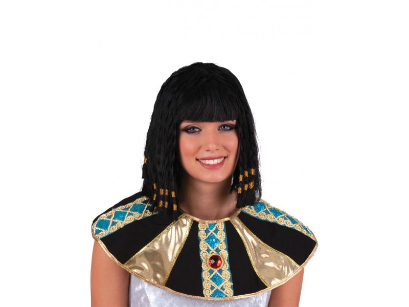 Περούκα Κλεοπάτρα Μαύρη Με Διακοσμητικά