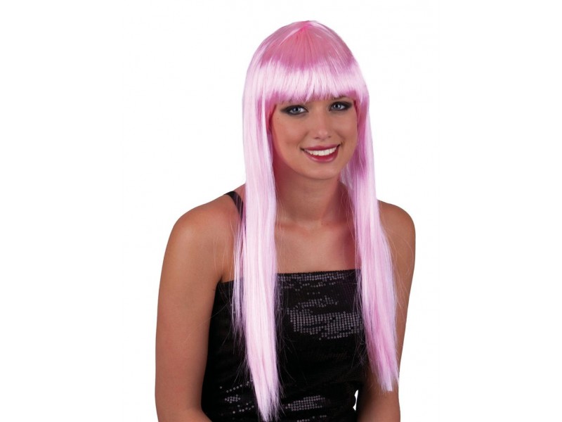 Περούκα Μακριά Ροζ Με Αφέλειες ( Lola )
