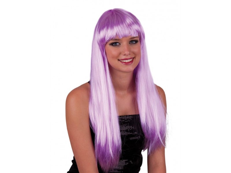 Περούκα Μακριά Λιλά Με Αφέλειες ( Lola )