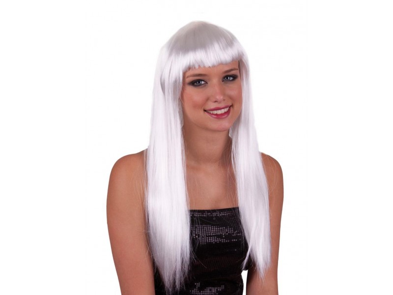Περούκα Μακριά Λευκή Με Αφέλειες ( Lola )