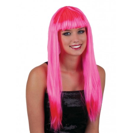 Περούκα Μακριά Φούξια Με Αφέλειες ( Lola )