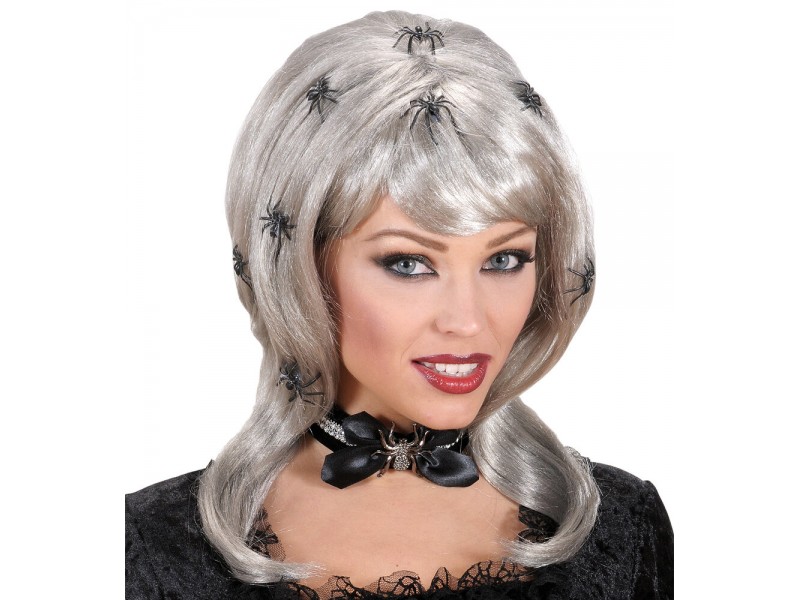 Περούκα γκρι με αράχνες