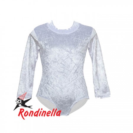 Παιδικό κορμάκι βελουτέ λευκό με μακρύ μανίκι