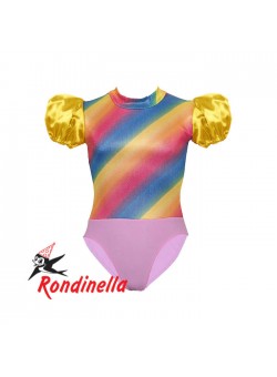 Παιδικό κορμάκι λύκρα πολύχρωμο με κίτρινη φουφούλα